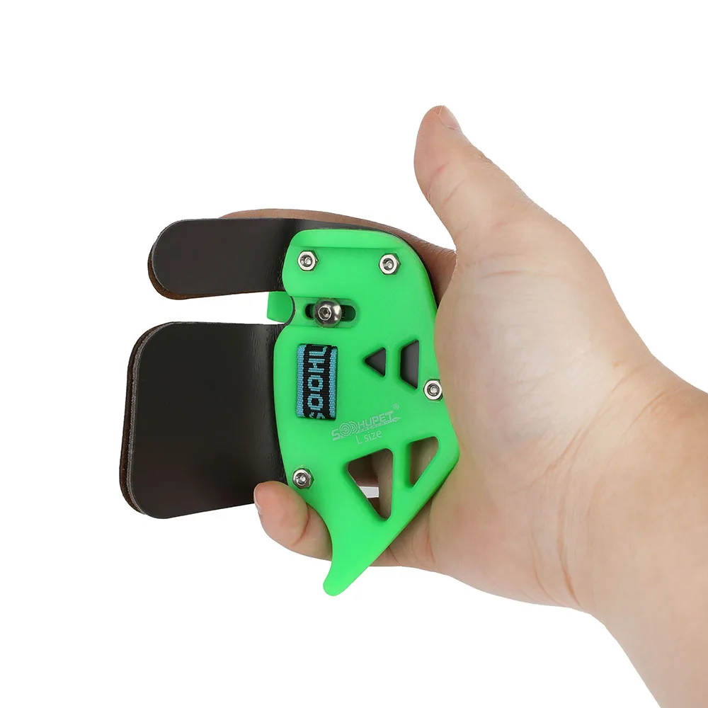 Lengüeta de dedo de tiro con arco, Protector de dedo para mano derecha, seguridad para exteriores, arco recurvo tradicional, accesorios de caza, S/M/L - imagen 3