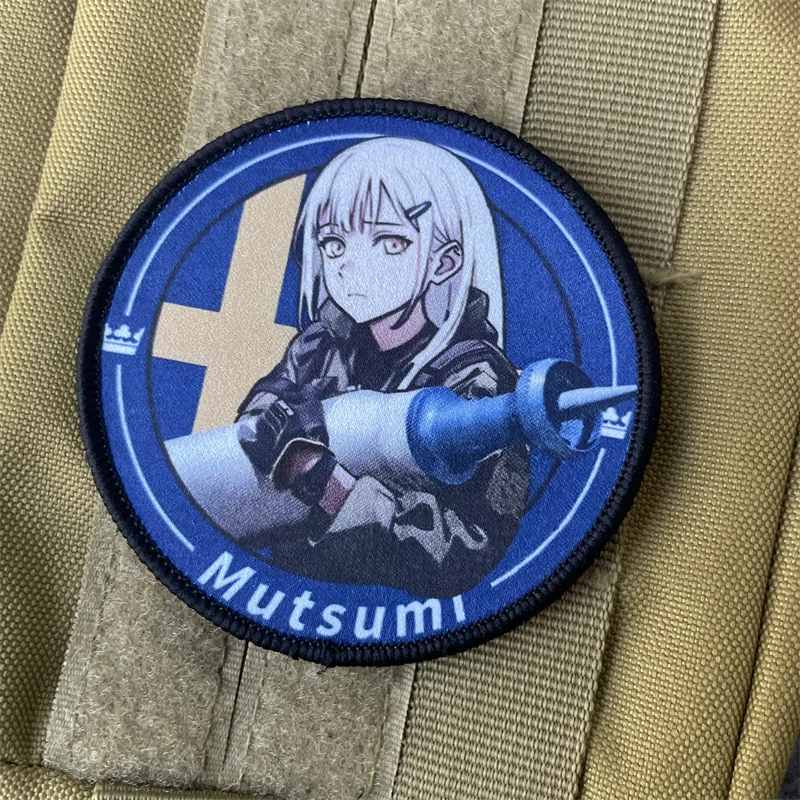 Parche táctico de Anime MYGO, insignia de moral de chica de pistola militar, parches de personalidad con gancho y bucle, pegatinas para mochila - imagen 5