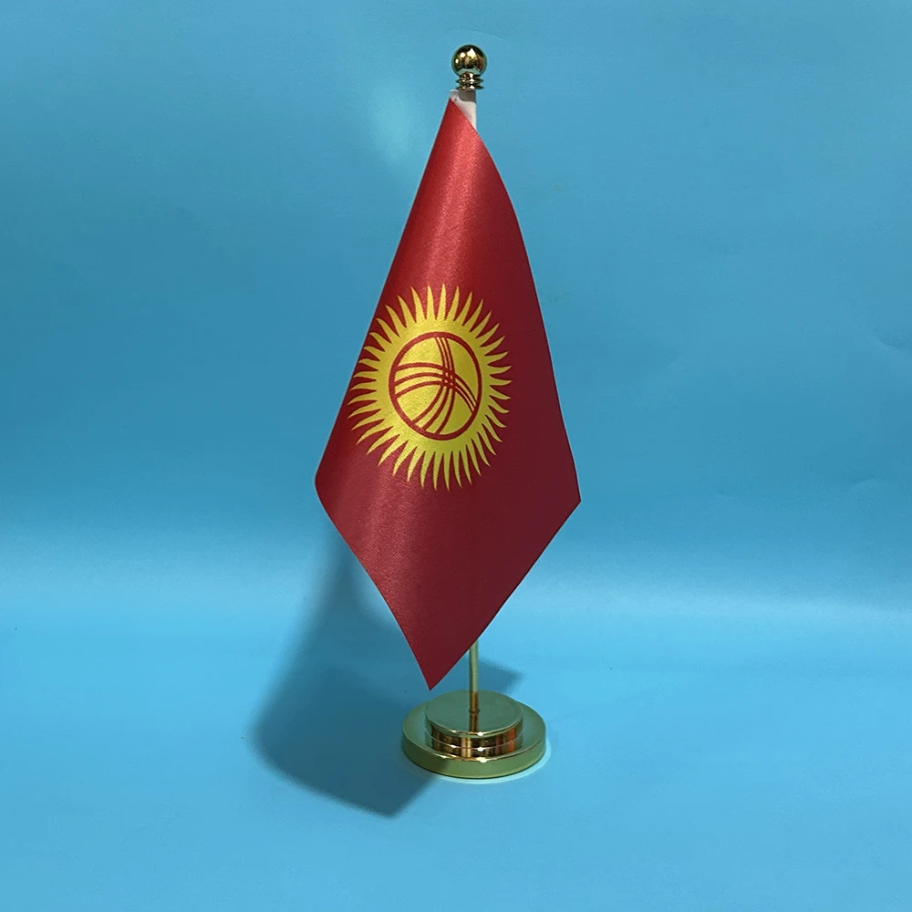 BANDERA DE SKY, bandera de escritorio de oficina de Djibouti, 14x21cm, poliéster, bandera nacional de Djibouti, pancarta de país, adornos de escritorio, banderas - imagen 3