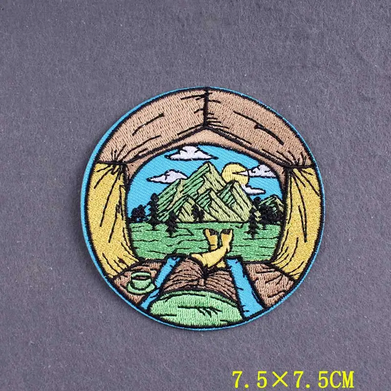 Parches bordados de rayas para ropa, insignias de parche para acampar en mochila, bricolaje, aventura, planchar en la ropa - imagen 4