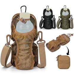Bolsa táctica MOLLE para cantimplora con soporte plegable y funda