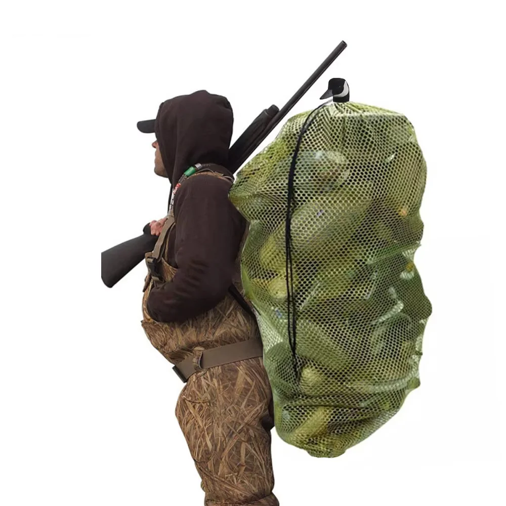 Fwoyonze 100cm x 75cm pato ganso pavo señuelo bolsa de malla con correas para los hombros red de caza de aves malla para mochila de caza - imagen 5