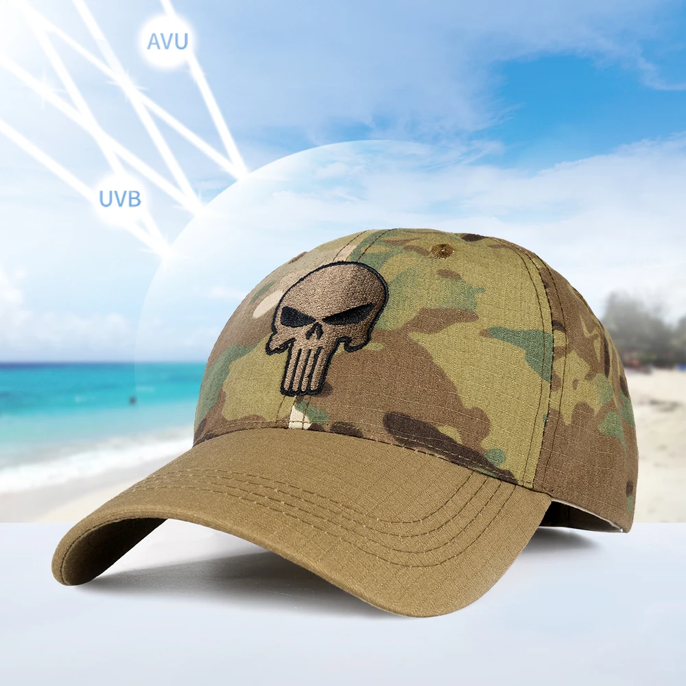 Gorras ajustables de camuflaje al aire libre, protector solar, sombreros tácticos, caza, Camping, pesca, deportes, ciclismo, senderismo, Snapback, gorra de béisbol - imagen 4