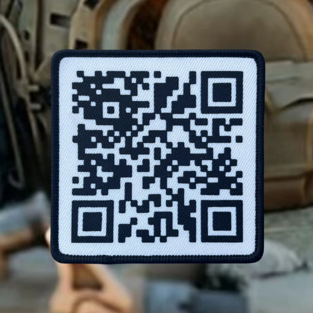 Parche con insignia de moral divertida de código QR, brazalete táctico con gancho y bucle impreso, mochila para exteriores, accesorios para sombrero, pegatinas - imagen 5