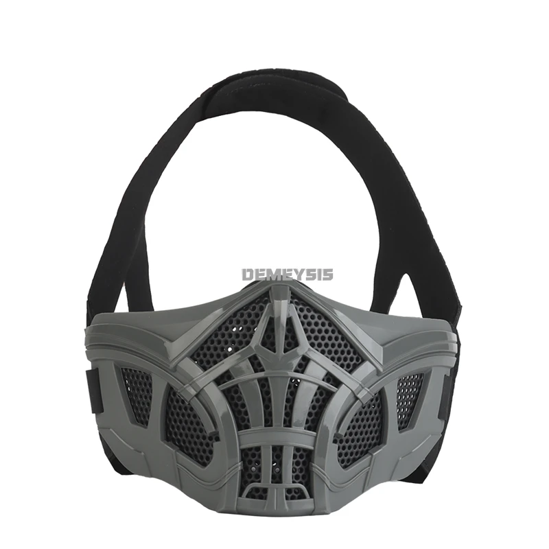 Máscara táctica de media cara para tiro Airsoft, diseño interior de silicona, máscaras faciales de malla de acero transpirable, accesorios de Cosplay para fiesta de Halloween - imagen 4