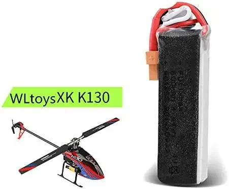 Batería Lipo de 7,4 V, 600mAh, 45C, 2S, con enchufe XT30 y cable USB para Wltyos XK K130 RC helicóptero RC Drone Quadcopter - imagen 3