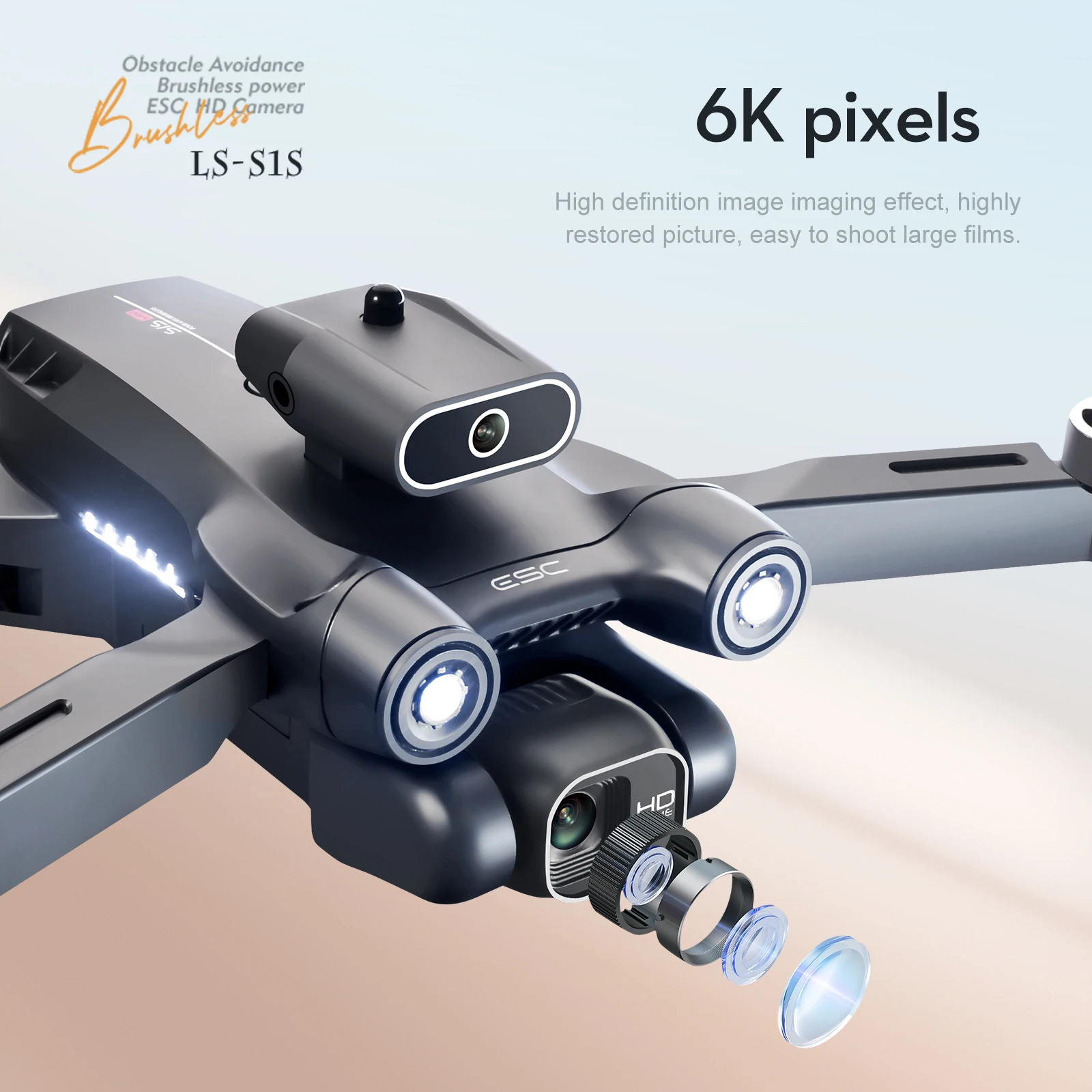Nuevo LS-S1S Mini Drone 8K HD cámara para evitar obstáculos sin escobillas plegable quadcopter RC cámara aérea avión de juguete - imagen 4