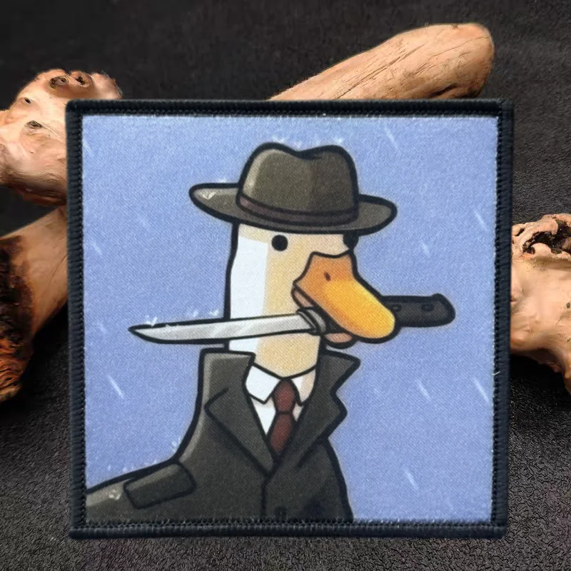 Parche con estampado de ganso peligroso, chaleco táctico, insignia de moral con gancho y bucle, pegatinas decorativas para mochila, parches para brazalete para ropa - imagen 2