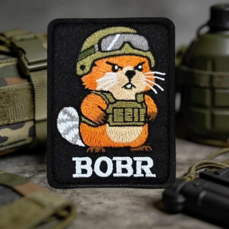 Parche táctico bordado BOBR KURWA con velcro - imagen 5