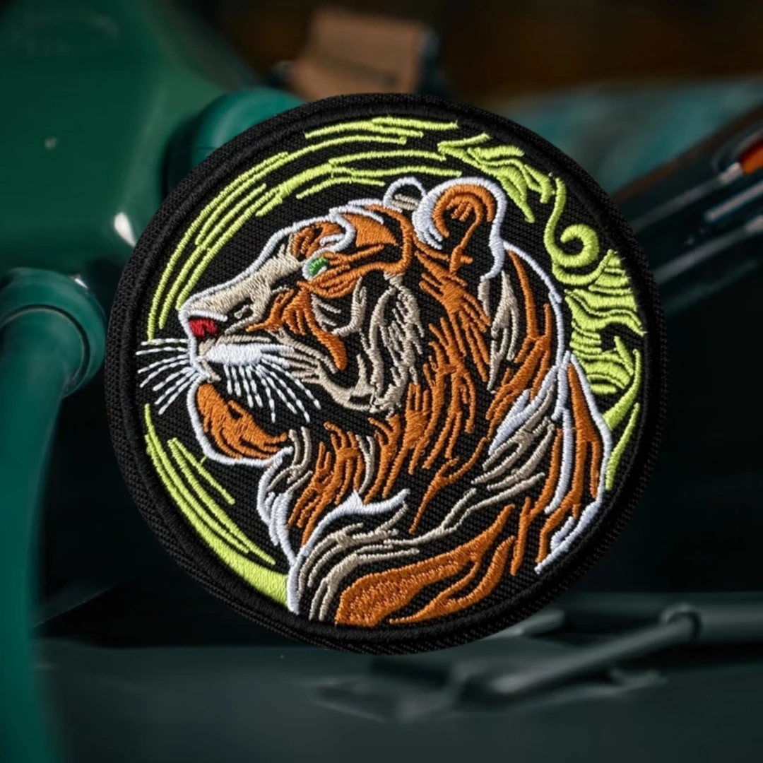 Parche de insignia de moral divertido, emblema militar, brazalete táctico, parches de gancho y bucle bordados de tigre para ropa, pegatinas para mochila - imagen 5