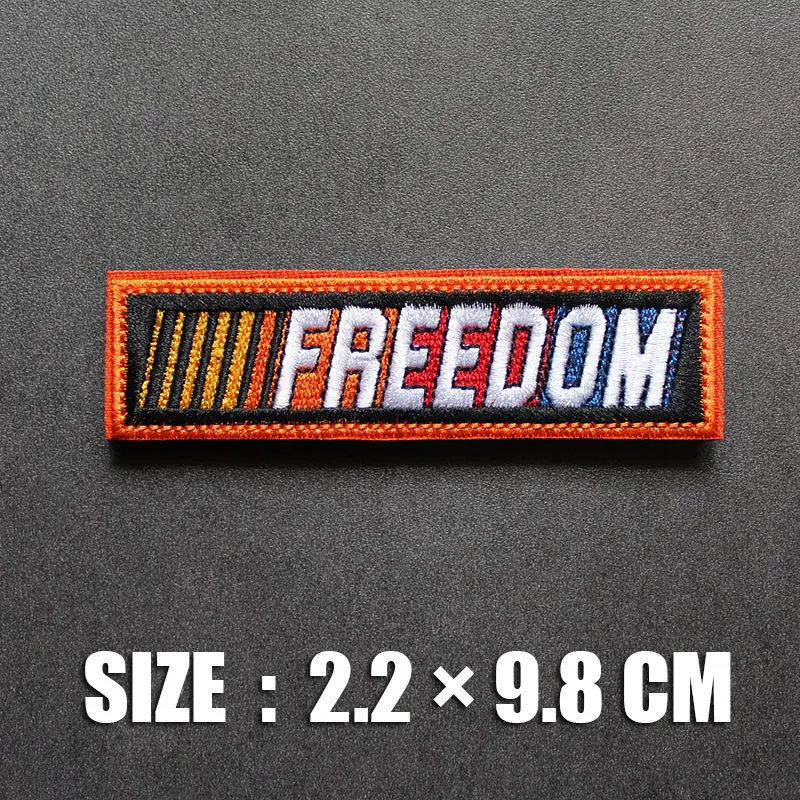 Insignia de bolso personalizada bordada con letras en inglés, brazalete de libertad, la esperanza del pueblo entero, parches de mochila escolar DIY - imagen 5