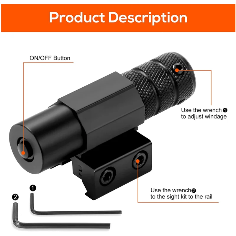 Mira láser compacta de punto rojo para caza y pesca con batería recargable mira láser roja y verde - imagen 5