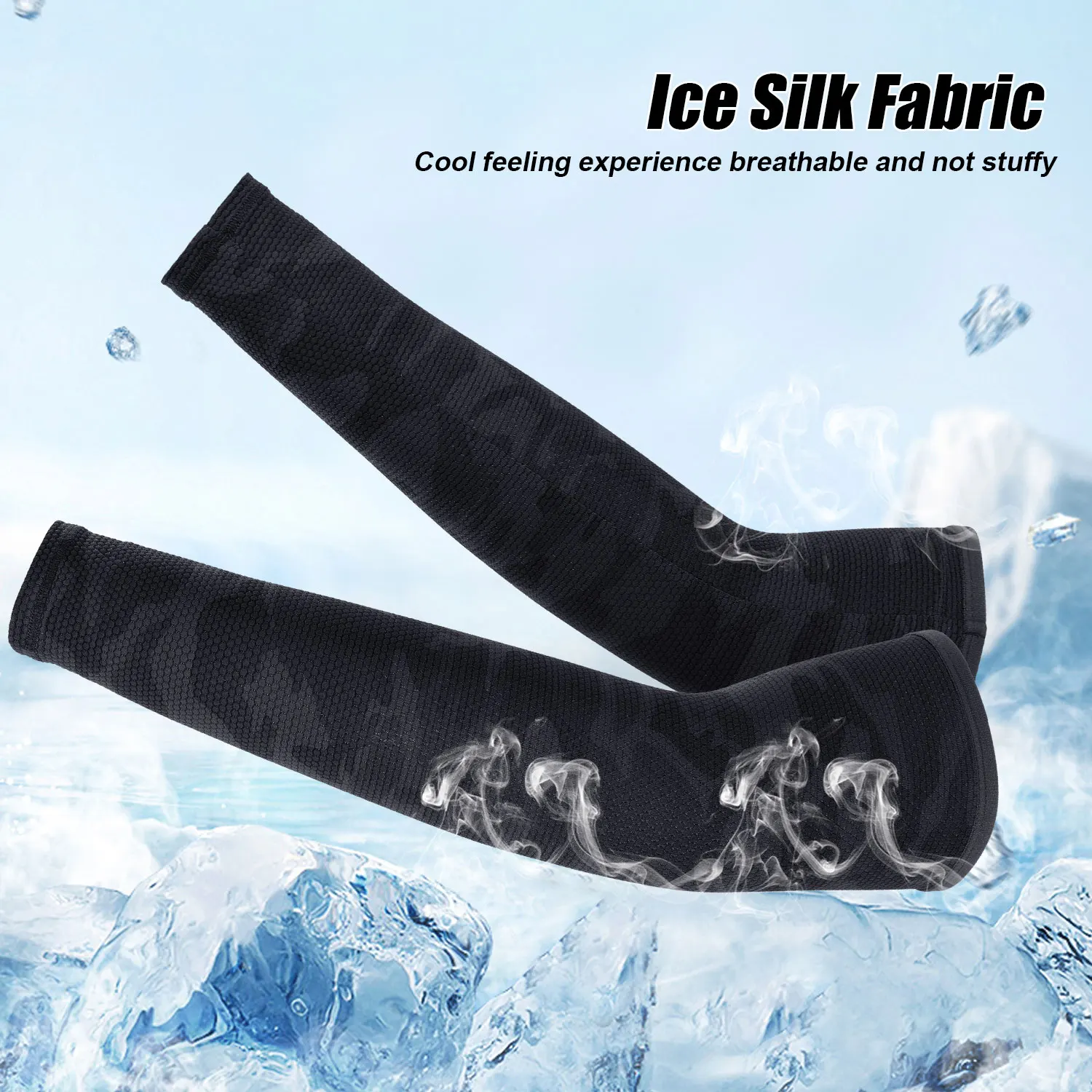 Mangas de brazo con protección solar para refrigeración por hielo, secado rápido, para correr, deportes de ciclismo, protección UV elástica, puños de baloncesto y voleibol, cubierta de mano - imagen 5