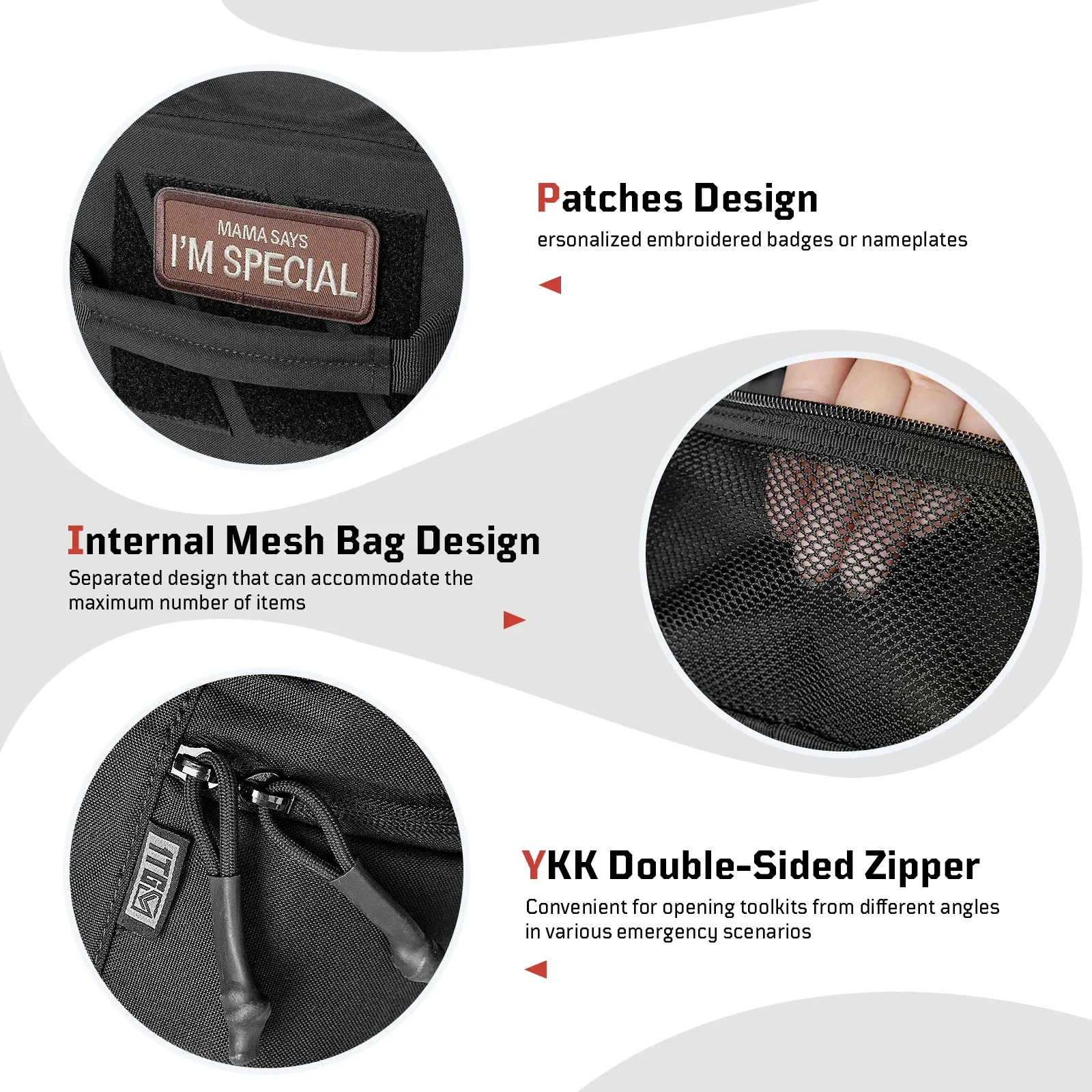 Bolsa de maquillaje de viaje 1TG, estuche de tren de maquillaje portátil, bolsa de almacenamiento organizadora con divisores ajustables para cosméticos, cepillos, artículos de tocador - imagen 3