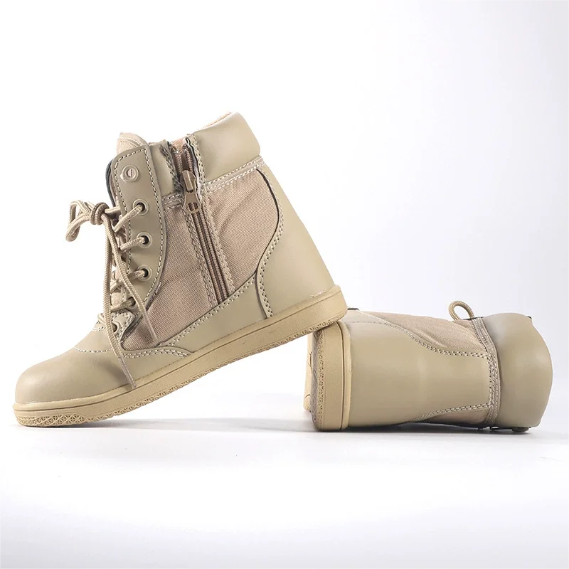 Botas militares para niños, Botas tácticas de entrenamiento para niños al aire libre, senderismo, anticolisión, anticaída, Botas de combate de viaje - imagen 5