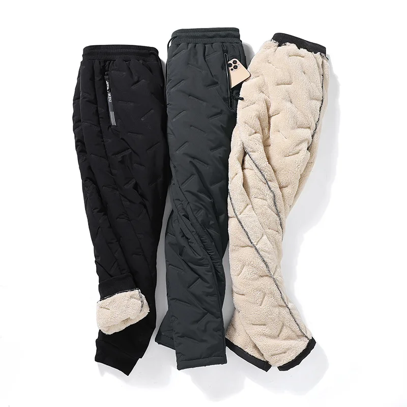 Pantalones de chándal gruesos de lana de cordero para hombre, pantalones deportivos impermeables, pantalones térmicos informales de gran tamaño, 7XL, Invierno - imagen 4