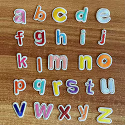 Parches bordados termoadhesivos alfabeto inglés A-Z – Ropa infantil