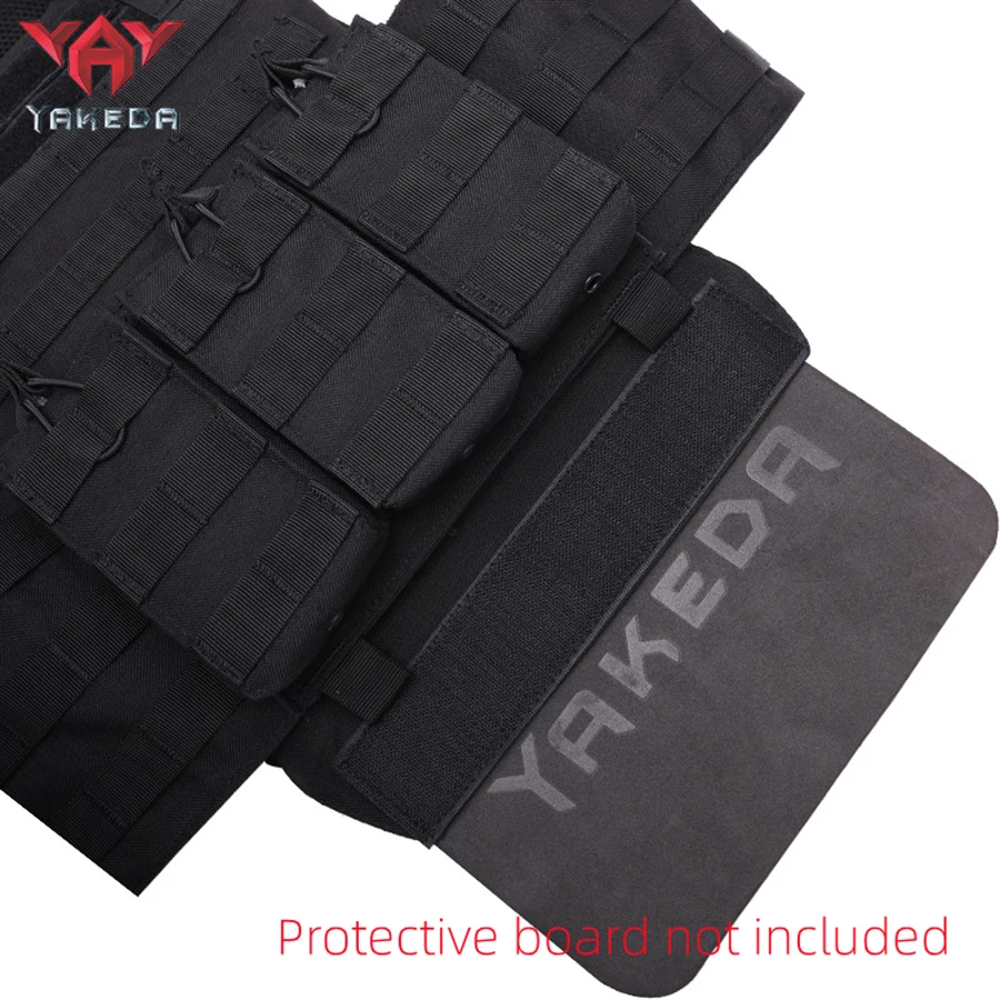 YAKEDA-Chaleco táctico de nailon 1000D, portador de placa, protección para caza al aire libre, chaleco Molle multifunción ajustable para combate Airsoft - imagen 3