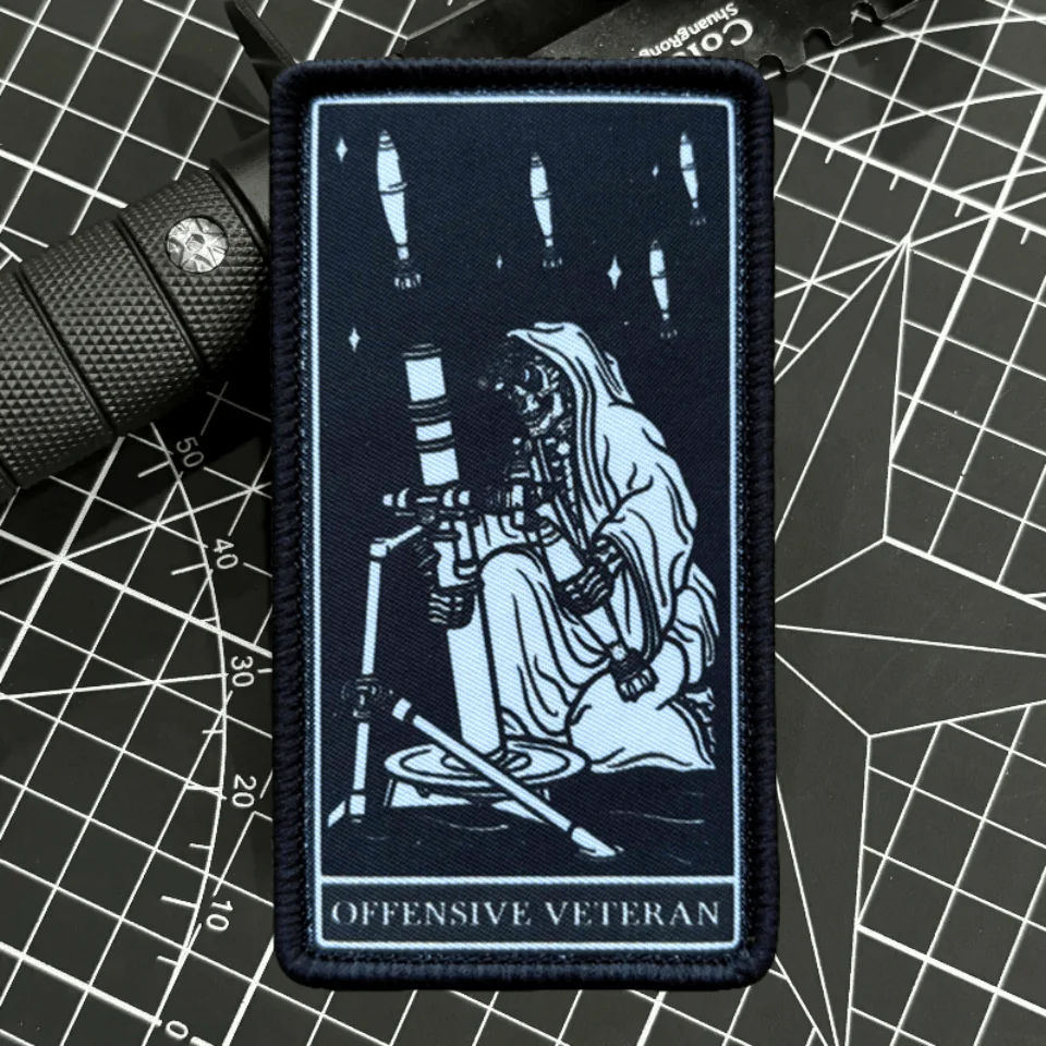 Reaper-insignia de moral del equipo táctico, tácticas de soldado de calavera, parches de gancho y bucle impresos, brazalete militar, mochila, pegatinas de francotirador - imagen 5