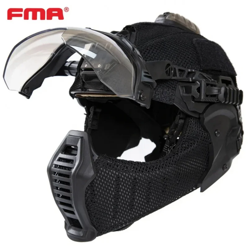 Casco FMA EX, máscara de media cara con mandíbula todo terreno, protección facial CS para oreja, máscara protectora de media cara integrada, campo CS para exteriores - imagen 3