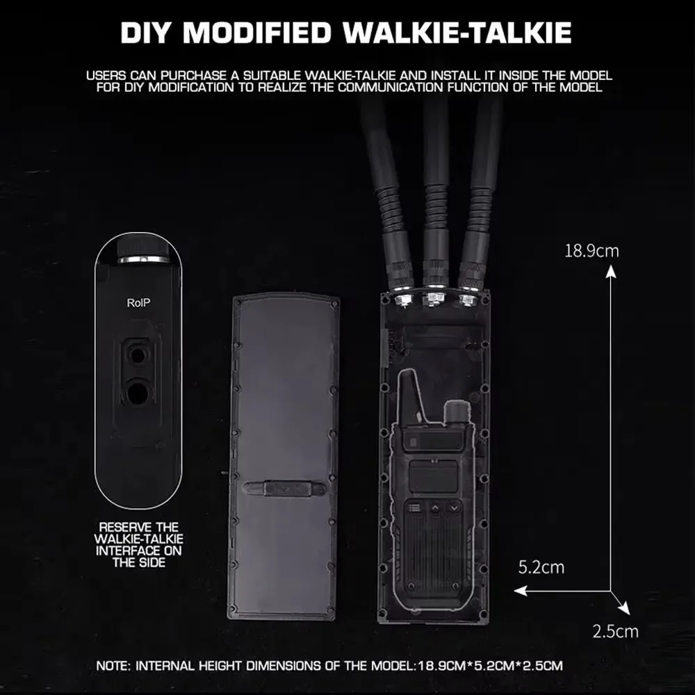 Modelo simulado de Radio táctica MPU5, funda para walkie-talkie DIY para fanáticos del juego de guerra Airsoft al aire libre - imagen 2