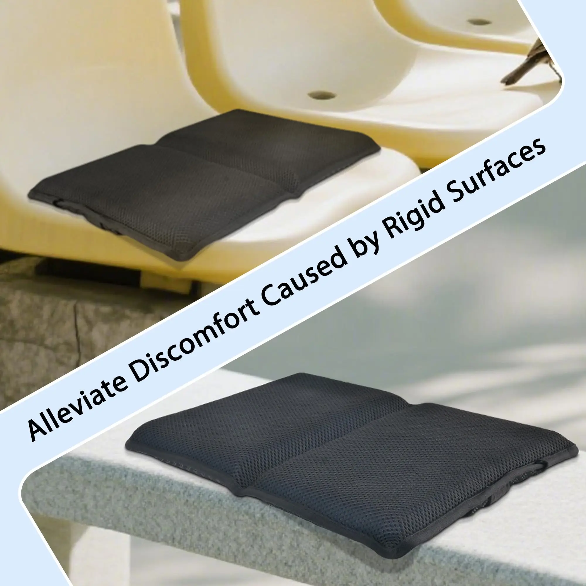 Cojín de asiento de Gel blanqueador, cojín de asiento de viaje plegable, cojines portátiles para asientos de estadio pequeño para juegos deportivos, concierto al aire libre, Camping - imagen 5