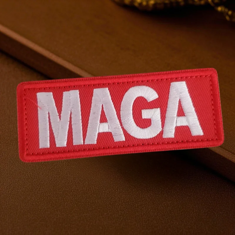 MAGA sombrero pegatina personalizada insignia de moral táctica roja parche brazalete gancho y bucle mochila accesorios de ropa pegatinas - imagen 5
