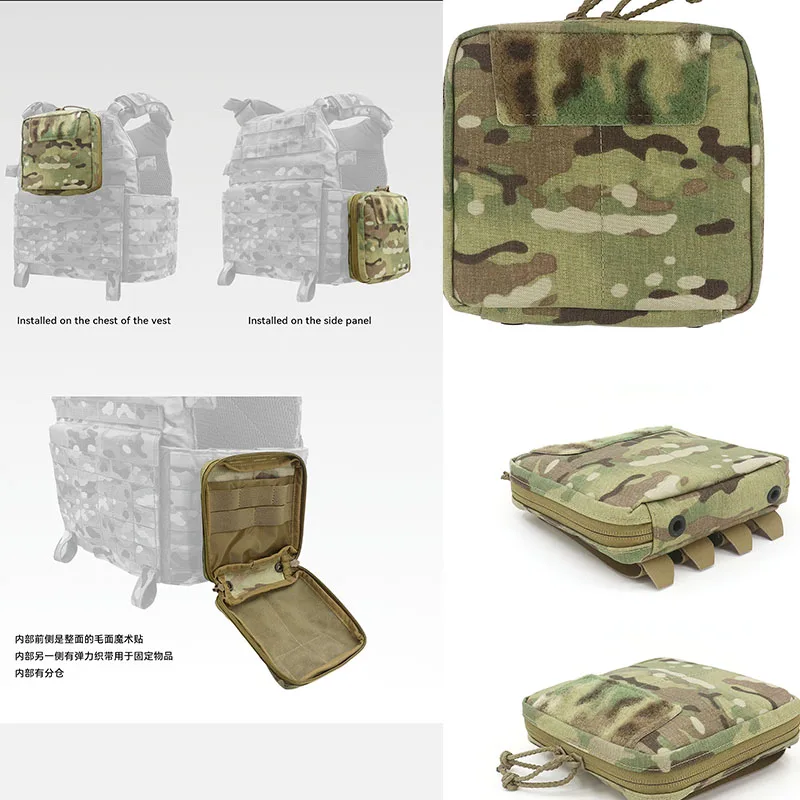 Chaleco táctico Molle estilo SC, bolsa de pecho, bolsa de accesorios cuadrada, cinturón, sello de cintura, bolsa multifunción