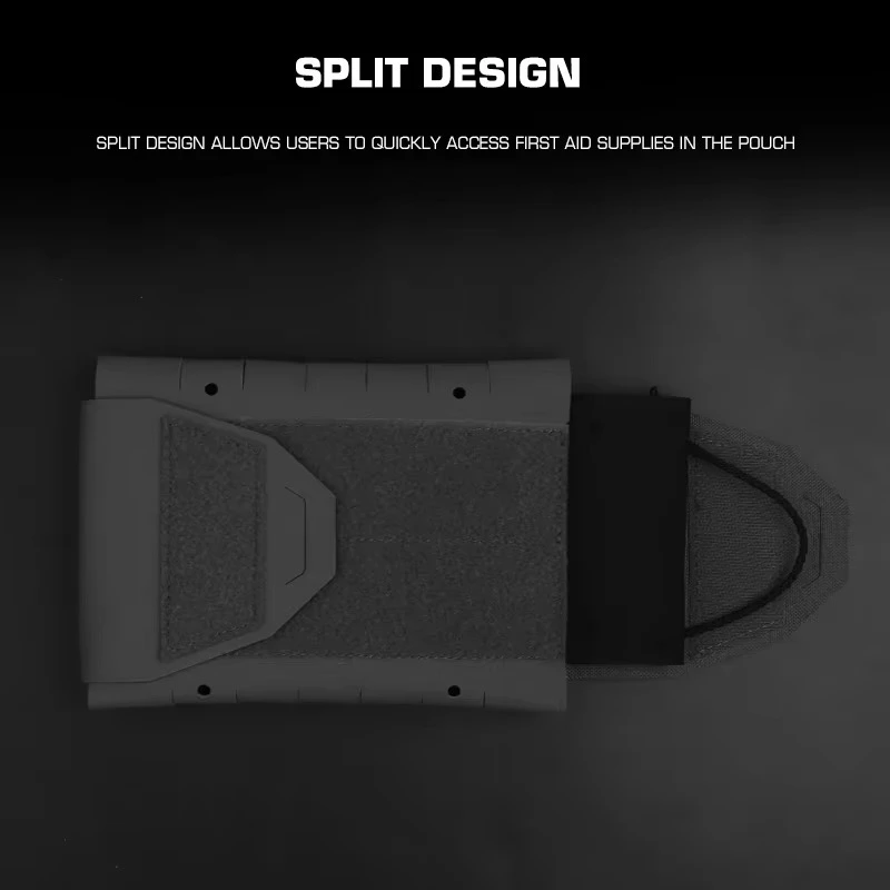 Bolsa de primeros auxilios MOLLE de diseño dividido, bolsa médica ligera que se adapta a cinturones ≤ 5CM de ancho, nailon duradero, equipo de emergencia para caza al aire libre - imagen 5