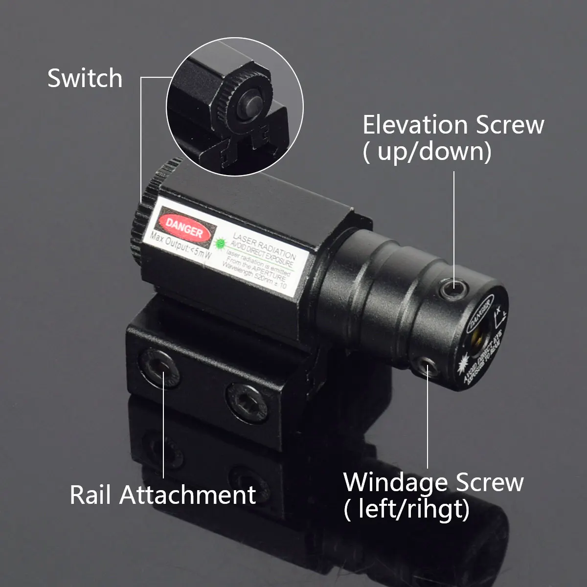 Mini mira láser táctica de punto rojo para Rifle, pistola de tiro, caza con 650nm, ajustable, montaje en riel de 11/20mm, mira de caza - imagen 2