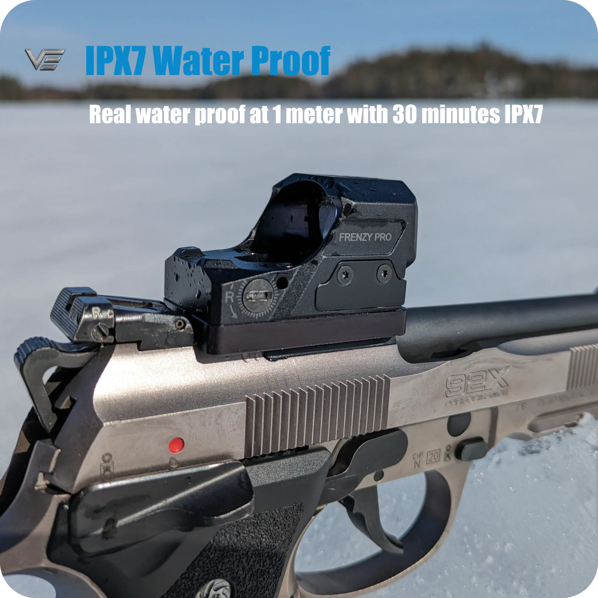 Punto de mira Vector Optics Frenzy-X 1x19x28 GenII para pistola, fabricado en aleación de aluminio 7075-T6, con sensor de movimiento y carga lateral de la batería - imagen 5