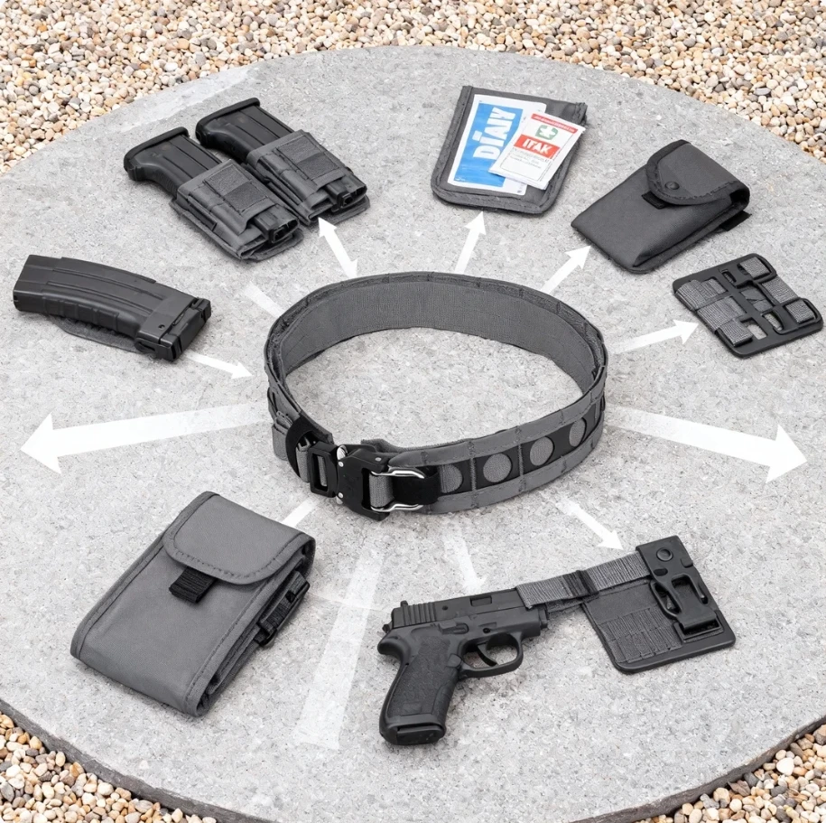 Cinturón táctico ligero, nailon de doble capa, cubierta de cintura MOLLE, hebilla de liberación rápida de Metal, cinturón de adiestramiento al aire libre - imagen 3