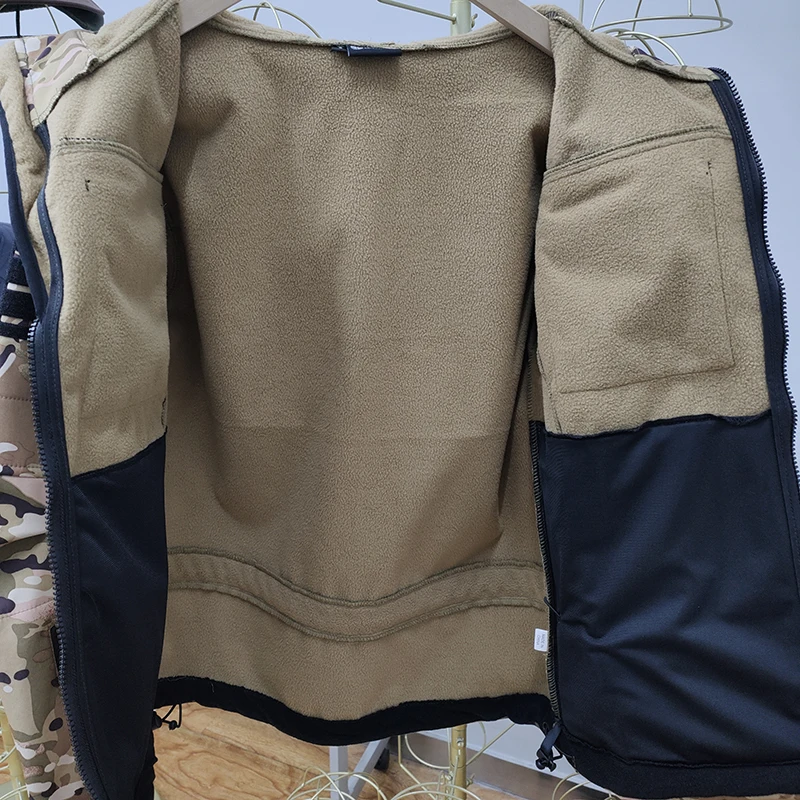 Abrigos de lana de combate de invierno, chaqueta Softshell táctica Airsoft, chaquetas a prueba de viento, abrigo para acampar, rompevientos, abrigos para senderismo - imagen 5