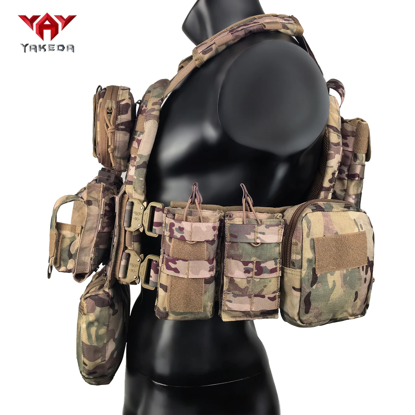 YAKEDA Chaleco táctico de caza modular con cinturón MOLLE desmontable - imagen 4