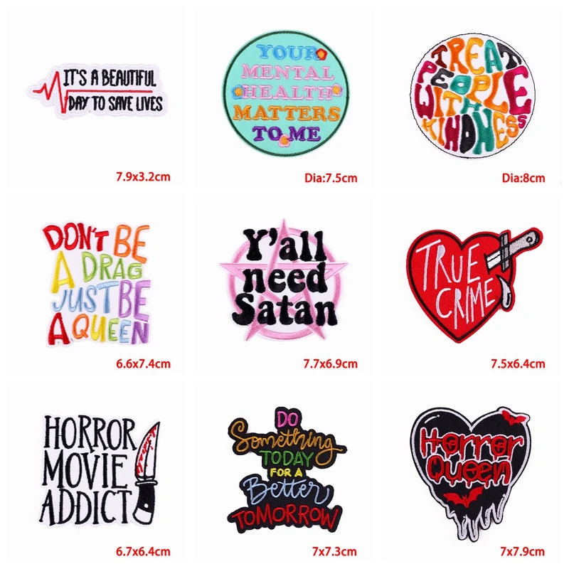 Parches bordados de dibujos animados/letras para ropa, Parche de letras arcoíris, parches para planchar para ropa, apliques de costura DIY, 10 unids/lote por lote - imagen 2