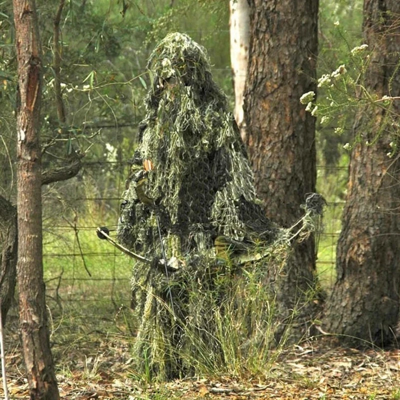 Trajes de camuflaje universales 3D, ropa del bosque, tamaño ajustable, traje Ghillie para el ejército, conjunto de francotirador táctico militar, Kits - imagen 2