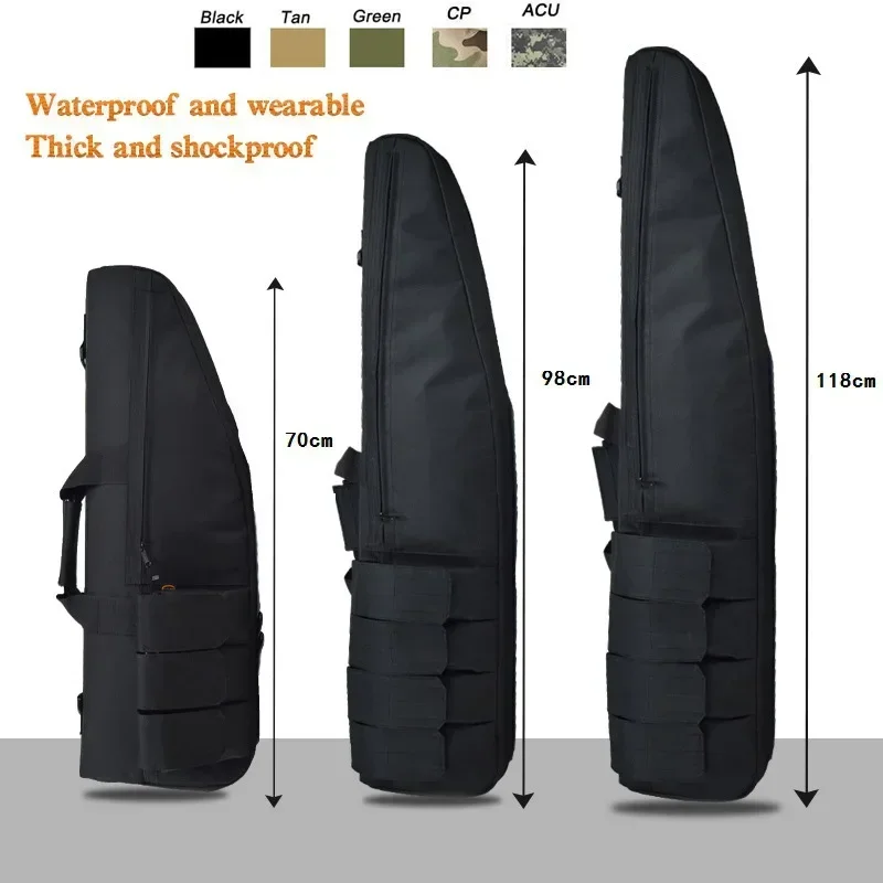 Bolsa de almacenamiento para pistola táctica, 70cm, 95cm, 118cm, para tiro al aire libre, escopeta de caza, estuche de transporte resistente, bolso de hombro para Rifle con almohadilla - imagen 3
