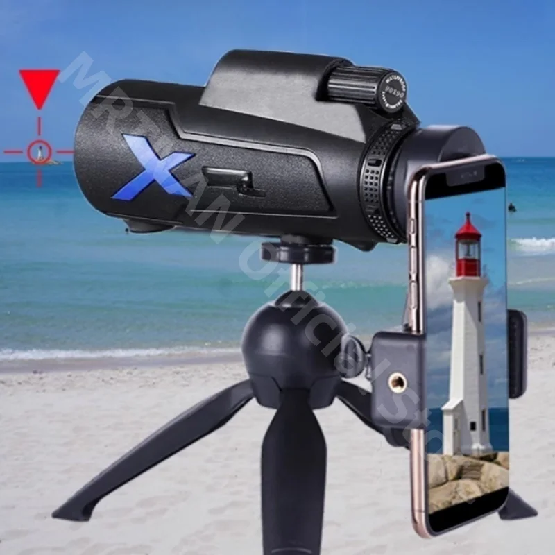 Telescopio portátil con Zoom HD de 12x50, potente telescopio plegable de larga distancia para Deportes de caza, viajes de acampada al aire libre
