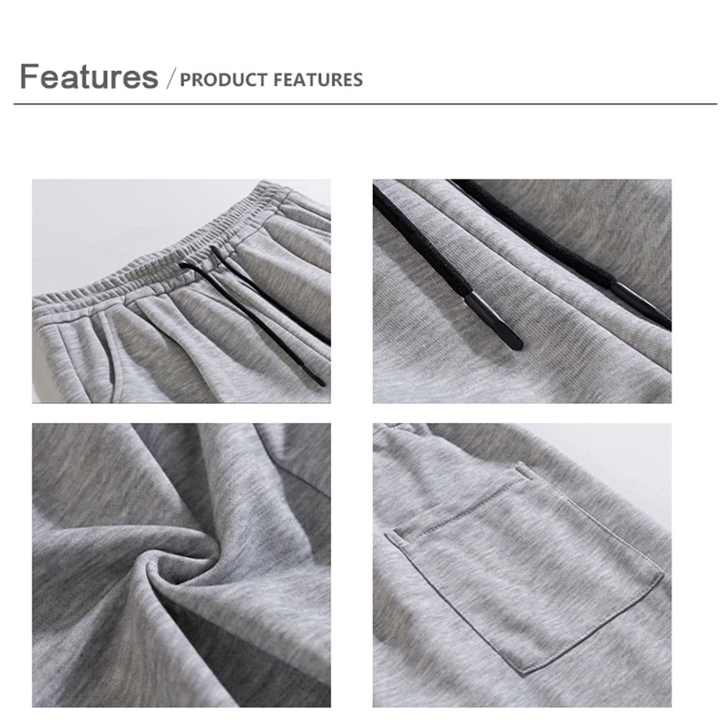 Pantalones de chándal de moda de estilo coreano para hombre, pantalones de pierna ancha holgados, gris claro, pantalones casuales de pierna recta, corbata de pies, Otoño, nuevo - imagen 3