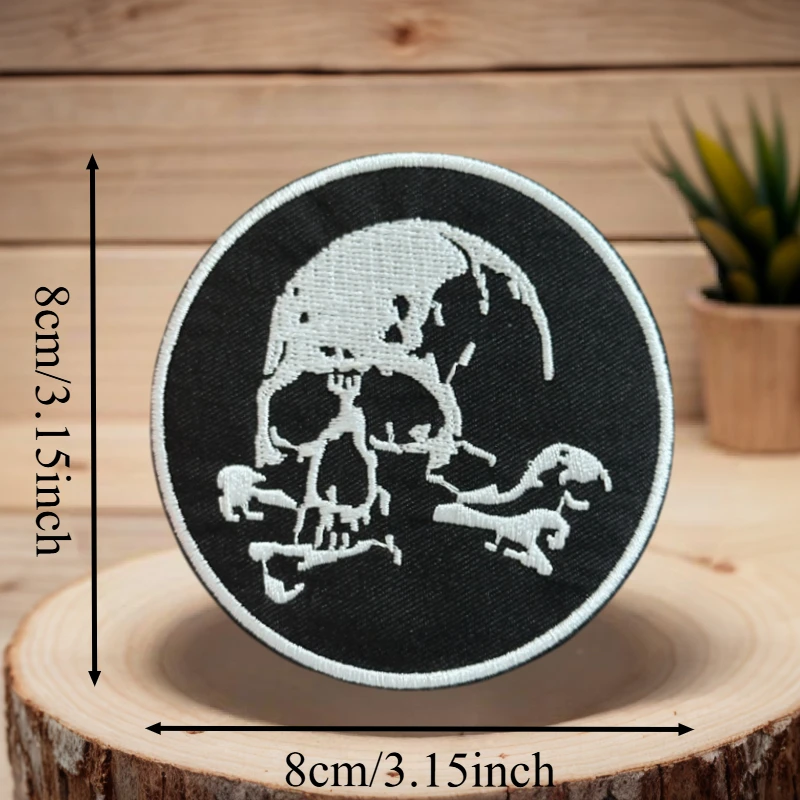 Parche bordado de esqueleto de hueso, chaleco táctico, insignia de moral con gancho y bucle, pegatinas decorativas para mochila, parches para brazalete para ropa - imagen 3