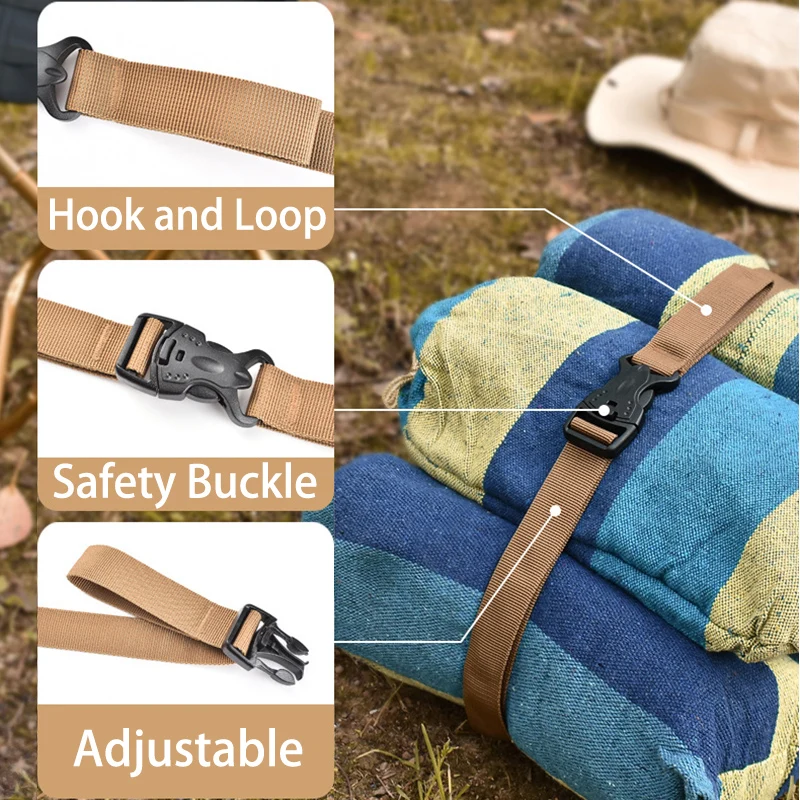 Correas de embalaje con hebilla de correa, paquete de equipaje de gancho y bucle ajustable, práctico, 2,5x135cm - imagen 2