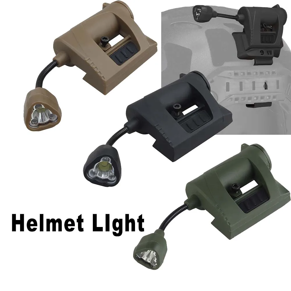 Luz táctica para casco RGB + LED IR, doble combustible CR123 o AA, pluma flexible, resistente al agua, riel/correa para la cabeza montable - imagen 2