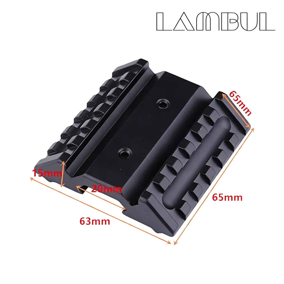 45 ° Montaje de riel lateral Picatinny de doble carril para Rifle AR15 táctico RM mira de punto rojo/linterna montaje lateral compensado de 45 grados - imagen 3
