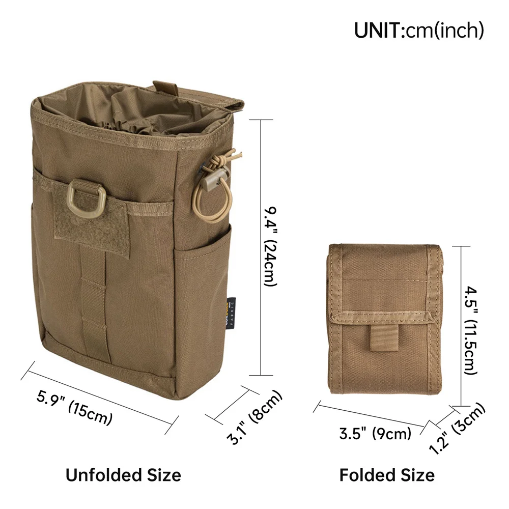 Paquete plegable táctico Molle, bolsa de almacenamiento EDC para revistas, bolsa de reciclaje de nailon 500D, bolsa de accesorios de caza Airsoft - imagen 2
