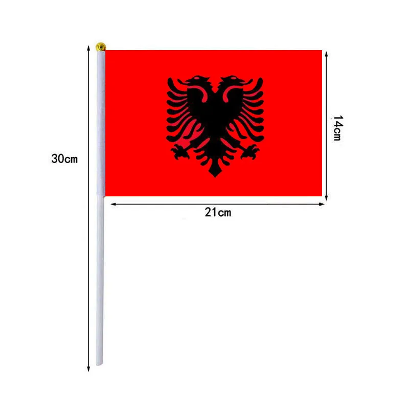 Bandera Albania ondulada a mano para decoración y coleccionismo