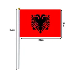 Bandera Albania ondulada a mano para decoración y coleccionismo