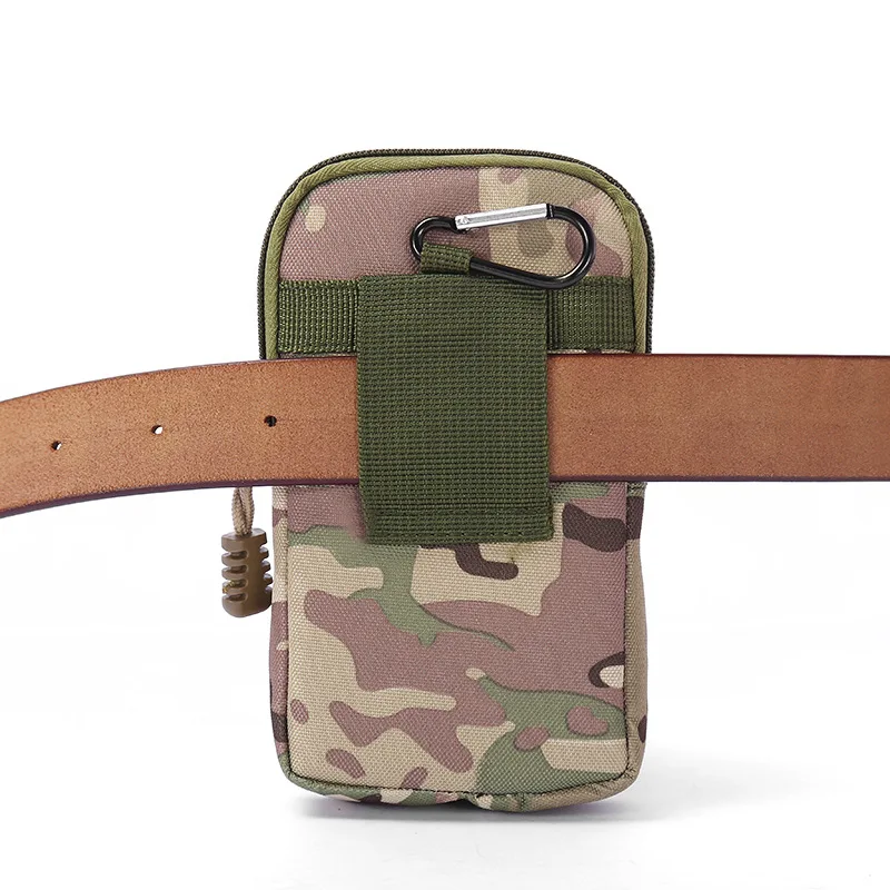 Riñonera móvil táctica de lona Vertical, bolsa deportiva de camuflaje táctico multifuncional, bolsa con cinturón de camuflaje táctico, bolsa para correr al aire libre - imagen 4