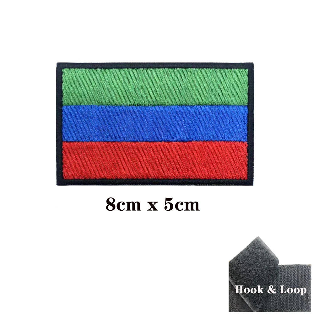 Parches de la República de Dagestan, brazalete, parche bordado, gancho y bucle, insignia bordada con hierro, raya militar - imagen 3