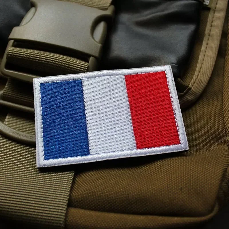 Parche bordado de bandera, parche militar táctico de Francia y UE, parches decorativos de tela para mochila del ejército en ropa - imagen 3
