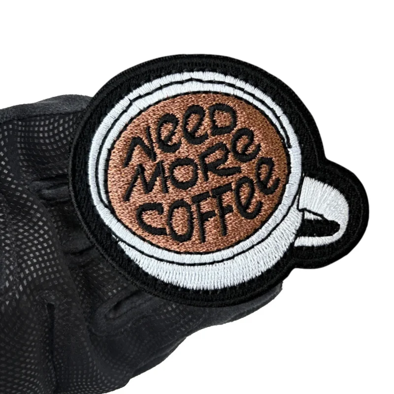 Parche bordado de taza de café, chaleco táctico, insignia de moral con gancho y bucle, pegatinas decorativas para mochila, parches para brazalete para ropa - imagen 2